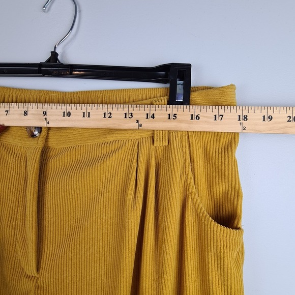 Halara Corduroy Pants XL Casual High Waisted Pocket Pleated Amber Gold Workwear - Picture 3 of 8